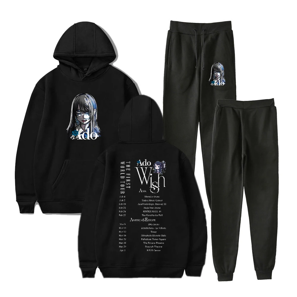 

Ado Wish Tour Hoodie Jogger Pants Two Piece Set Sweatshirts+Sweatpants Japan Singer Merch 2024 Tour Women Men's Set