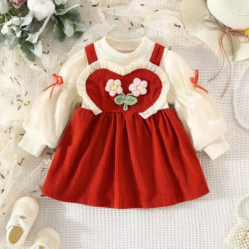 

Spring Kids Dresses For Girls From 1 to 5 years Long Sleeve Floral Princess Dress Party Fall Autumn Toddler Girl Clothes Dressy