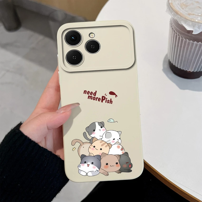 Lovely Panda Liquid Silicone Anti-Slip Phone Case with Camera Protection