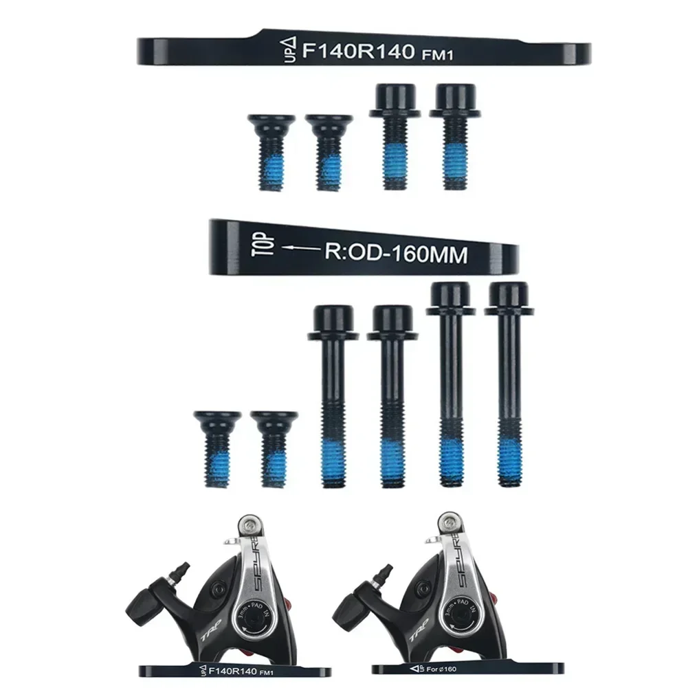 Flat Mount Disc Brake Adapter Road Bike Disc Brake Adapter Front/Rear Aluminum Alloy 140 Or 160 Reversible 140mm/160mm For Rotor