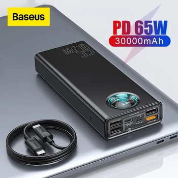 Baseus 65W Power Bank 30000mAh PD Quick Charging Powerbank Portable External fast Charger For phone Tablet For Xiaomi 1