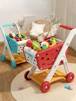 41pcs Simulated Fruit Snacks Kids Big Shopping Cart Play House Pretend Shopping With Children's Cart In Supermarket Role Playing 2