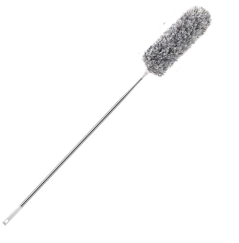 2.8m Long Handle Telescopic Pole Washable Extendable Duster Static Stainless Steel Bendable Brush Lengthen Roof Cleaning Tool images - 6