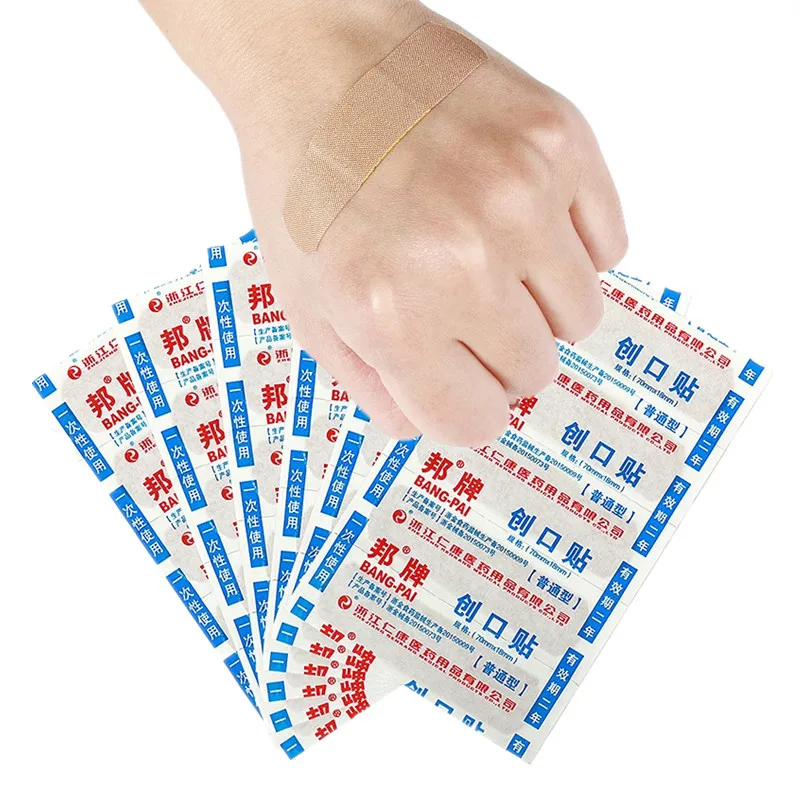 

100pcs/set Non Woven Band Aid Skin Color Wound Dressing Plaster Adhesive Bandages First Aid Medical Strips Patch Woundplast
