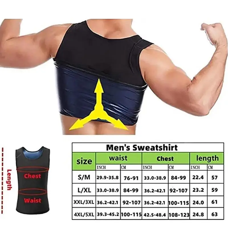 Mens Sauna Vest Breathable Sweat Body Shaper Slimming Waist Trainer Vest Quick-drying Sports Tank Top Shirt Workout Vest No Zip 6