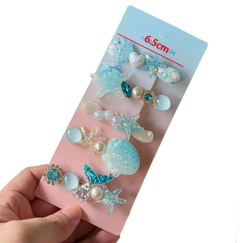 Resin Hair Clips for Girls Mermaid Seashell Starfish Hair Accessories