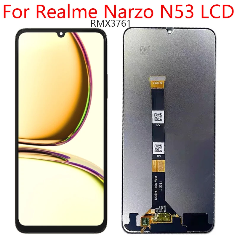

6.74" For Realme Narzo N53 RMX3761 LCD Display Screen+Touch Panel Digitizer For Realme C53 LCD Screen RMX3760 LCD Frame