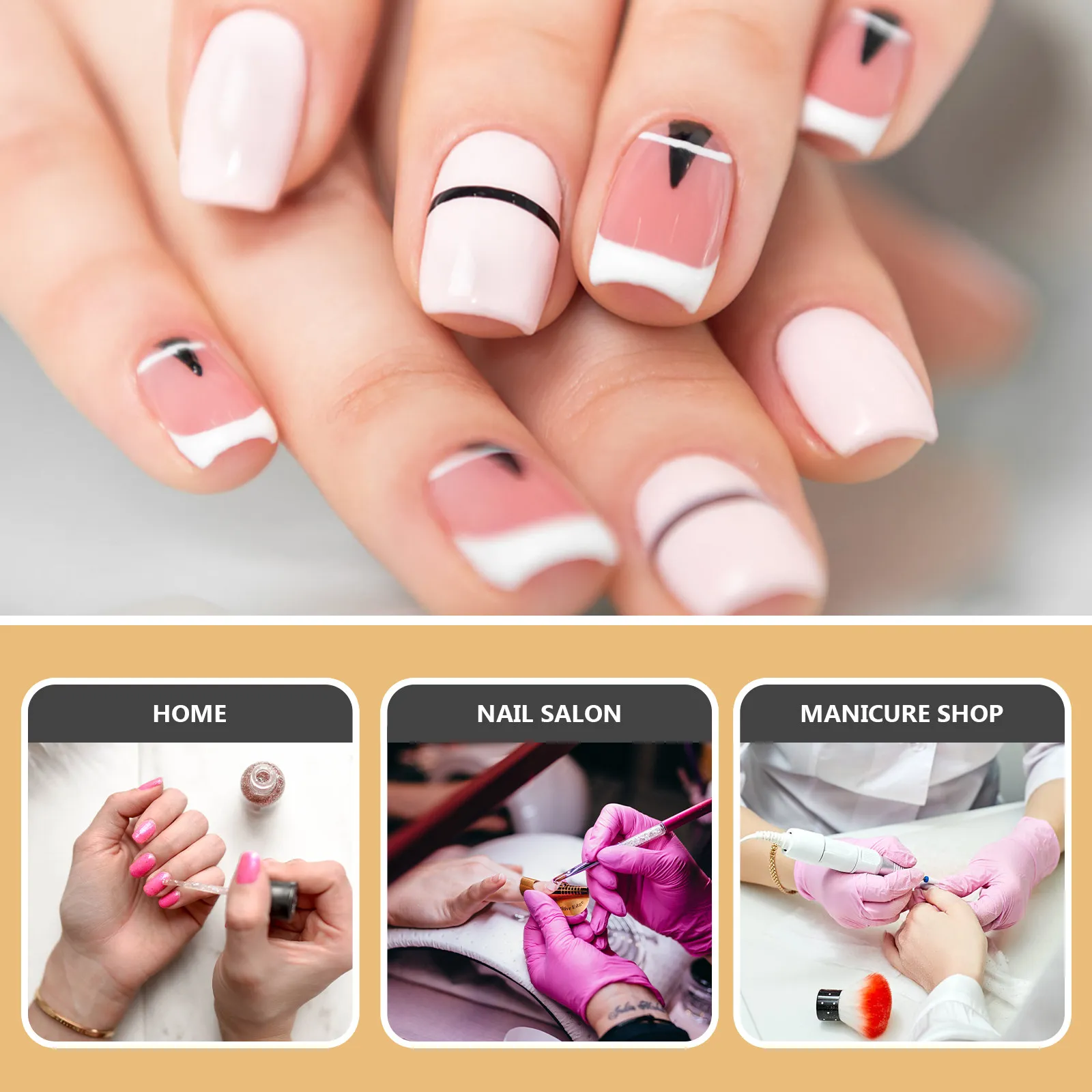 5Pcs 0.5cm 네일 아트 접착 테이프 네일 디자인 스트라이프 스티커 DIY 우아함 장식 라인