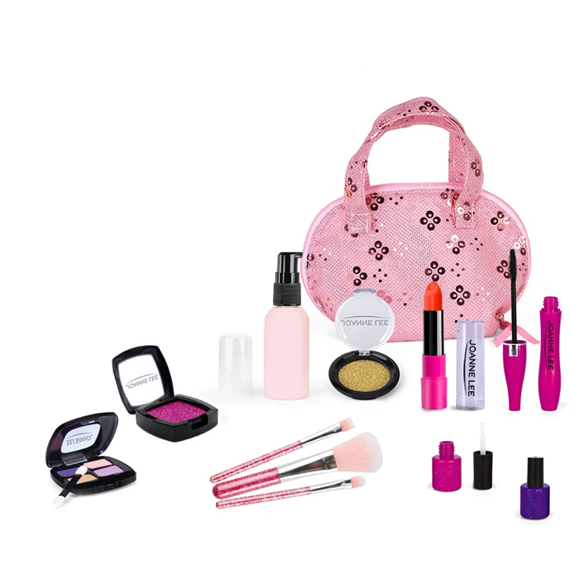 Maletín De Maquillaje Infantil 20 Piezas De Juguete Falso Para Niñas, Esmalte, Labial, Sombras Y Accesorios, Set Educativo Y Seguro Para 3-5 Años