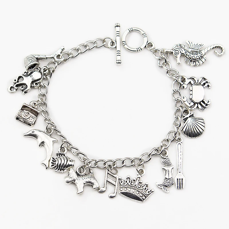 2022 Gioielli Di Moda The Little Mermaid Bracelet Ispirazione Classic Ariel Princess Charm Bracelet Regali Per Donna