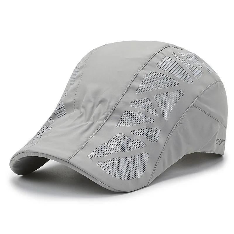 Sports Sun Hats Golf Caps Summer Sports Mens Sun Hats Breathable Mesh Quick-drying Visor Caps Outdoor Gorro Hombre Boina Golf Hat Fashion Solid Flat Cap