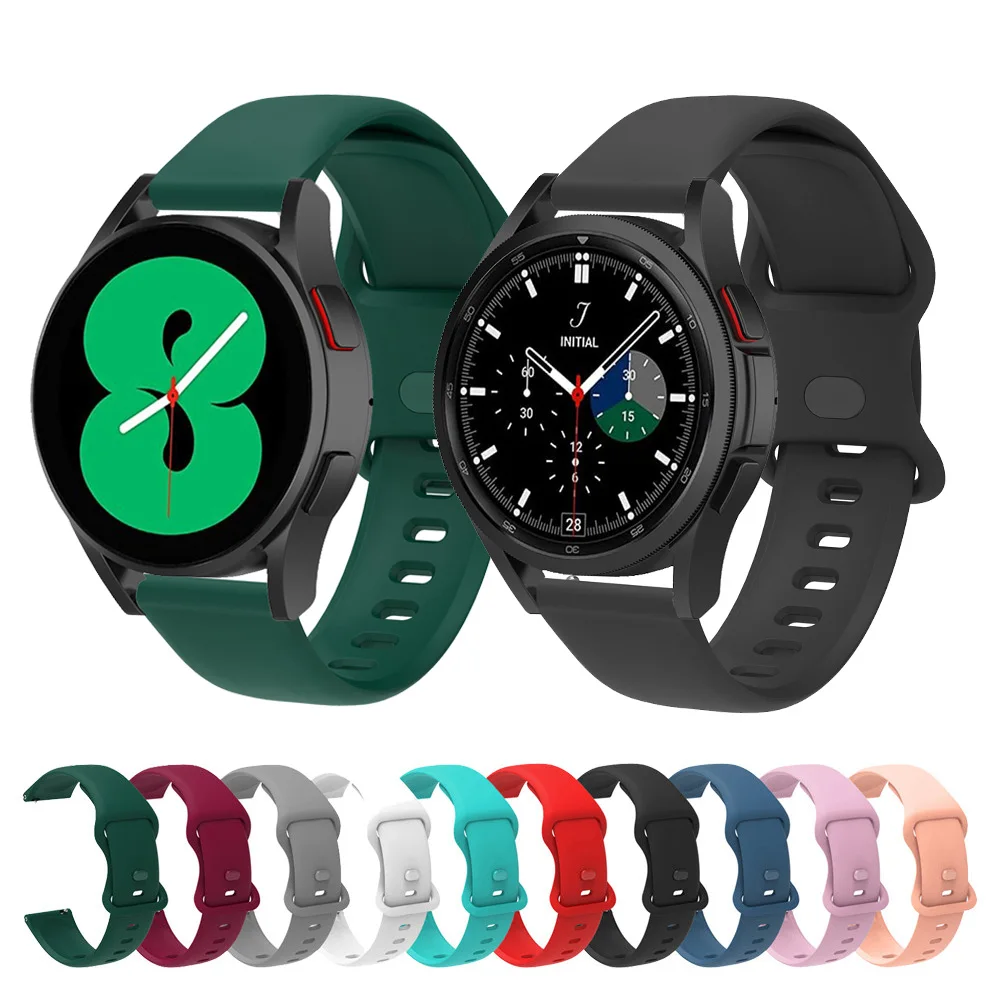 

Ремешок силиконовый для Samsung Galaxy Watch 4 Classic 42 мм 46 мм/4 40 мм 44 мм Amazfit GTS 2/Bip U, браслет для наручных часов, 20 мм