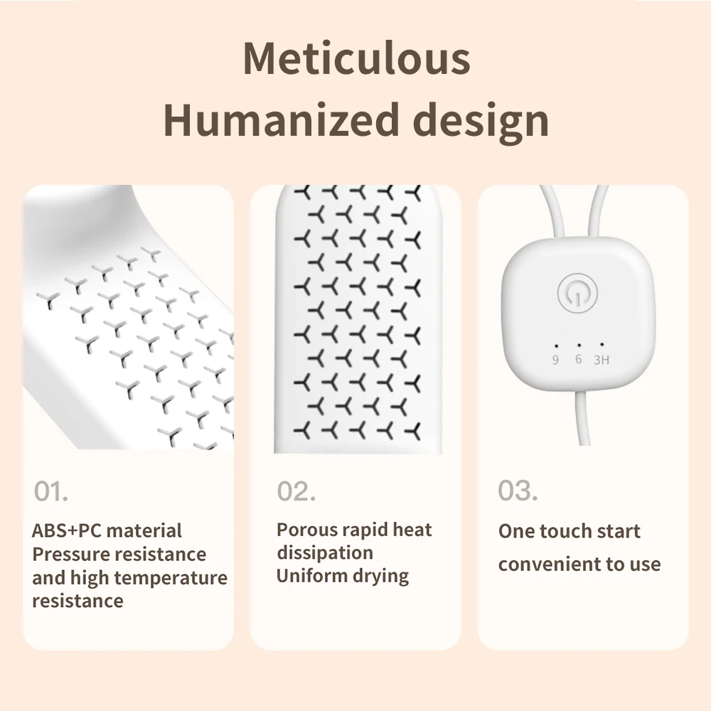 Shoe Dryer Warm Air Mute Timing Temperature Dry Deodorization Sterilization Dehumidifier Waterproof Portable Shoe Heater Winter 5