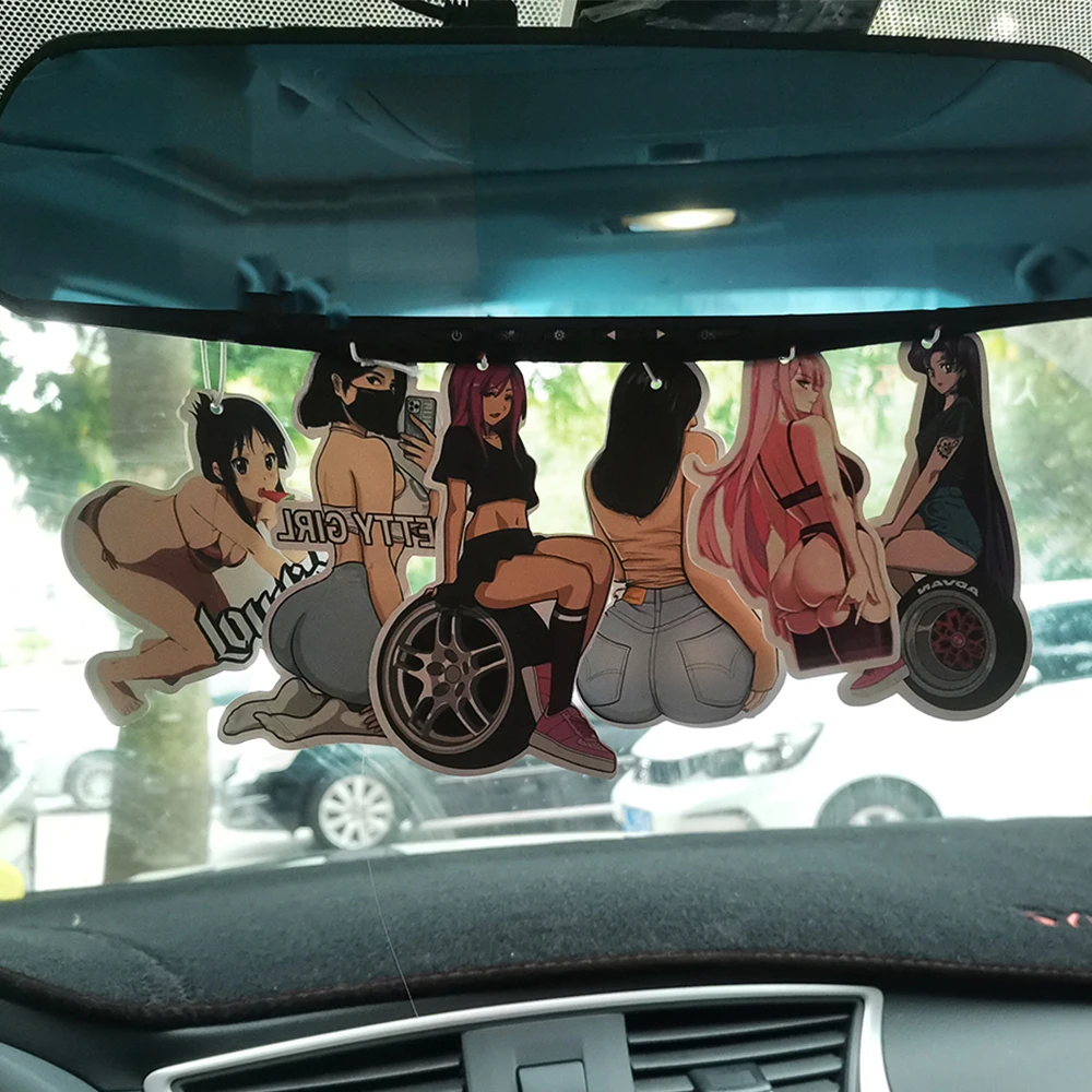 NewJDMCultureSeriesCarAirFreshenerHangingSexyGirlTireGirlsCarRearViewSolid.jpg