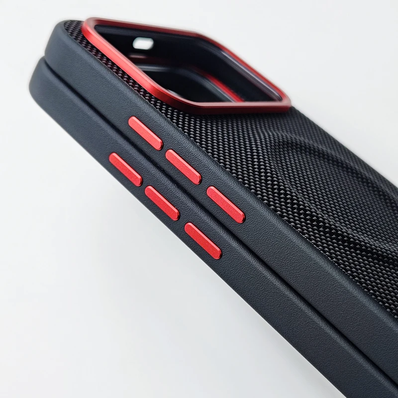 Minimalist Magnetic Carbon Fiber Pattern Anti-Fingerprint PU Leather Back Cover