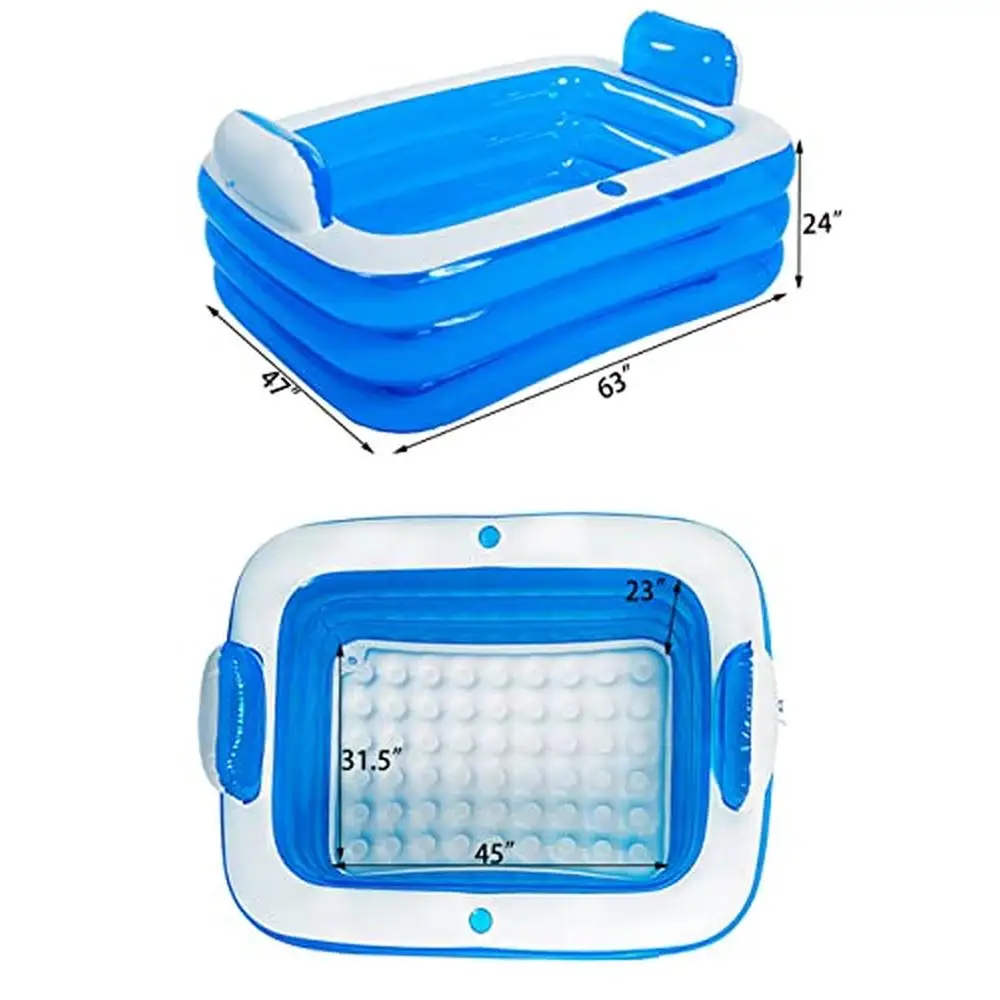 Inflatable Adult Bath Tub 2 Person With Foldable Portable Feature Indoor and Outdoor Spa 160*120*60CM Ultimate Comfort and 5