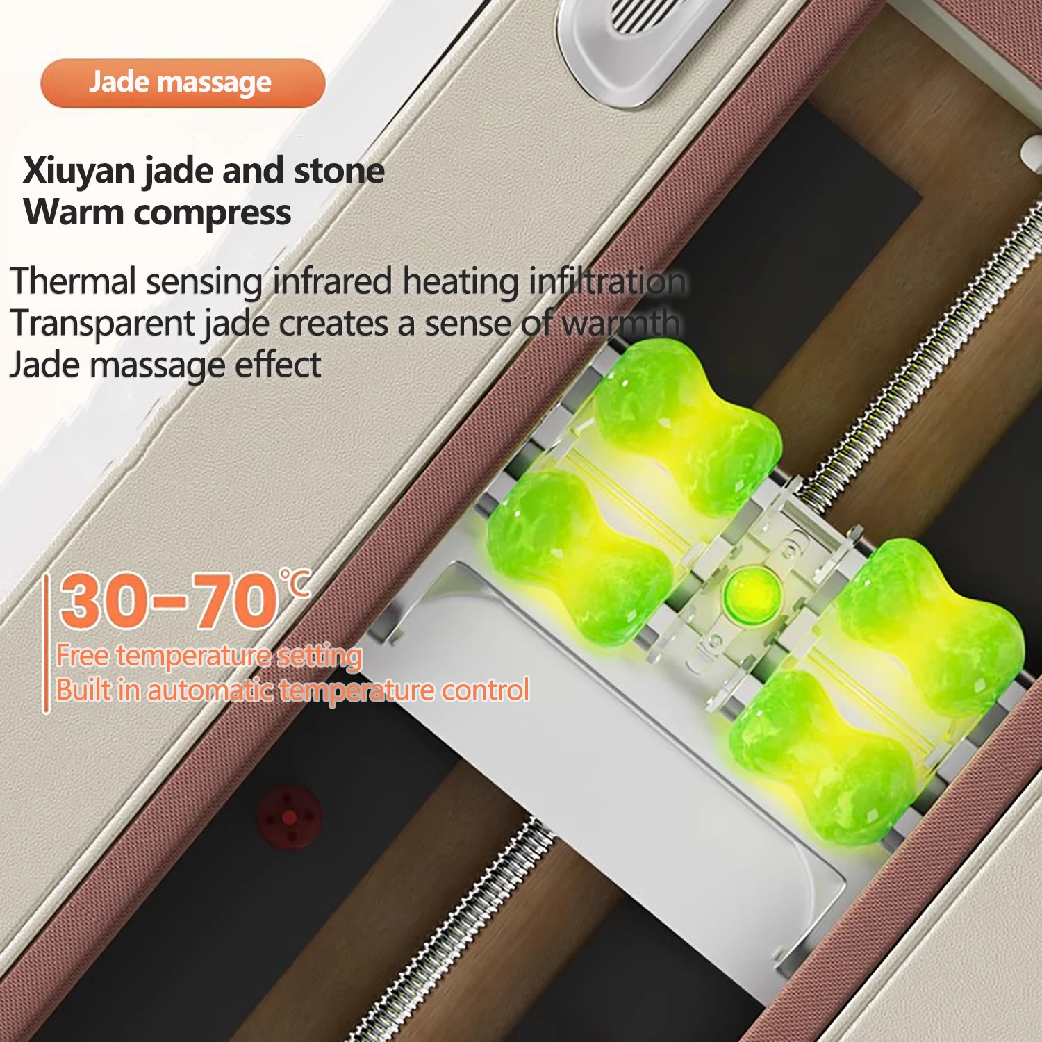 2024 Massage Bed Electric 3D Jade Lifting Top Best Warm LCD Automatic Rolling 3-year warranty Thermal Jade Stone Massage Bed 5