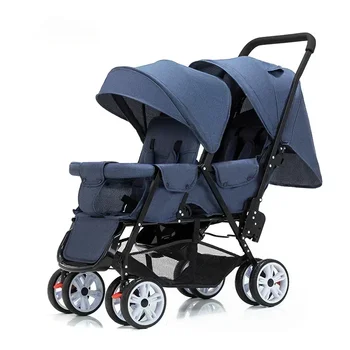Seggiolini anteriori posteriori per passeggino gemellare con funzione reclinabile, design leggero e pieghevole, perfetto per due bambini