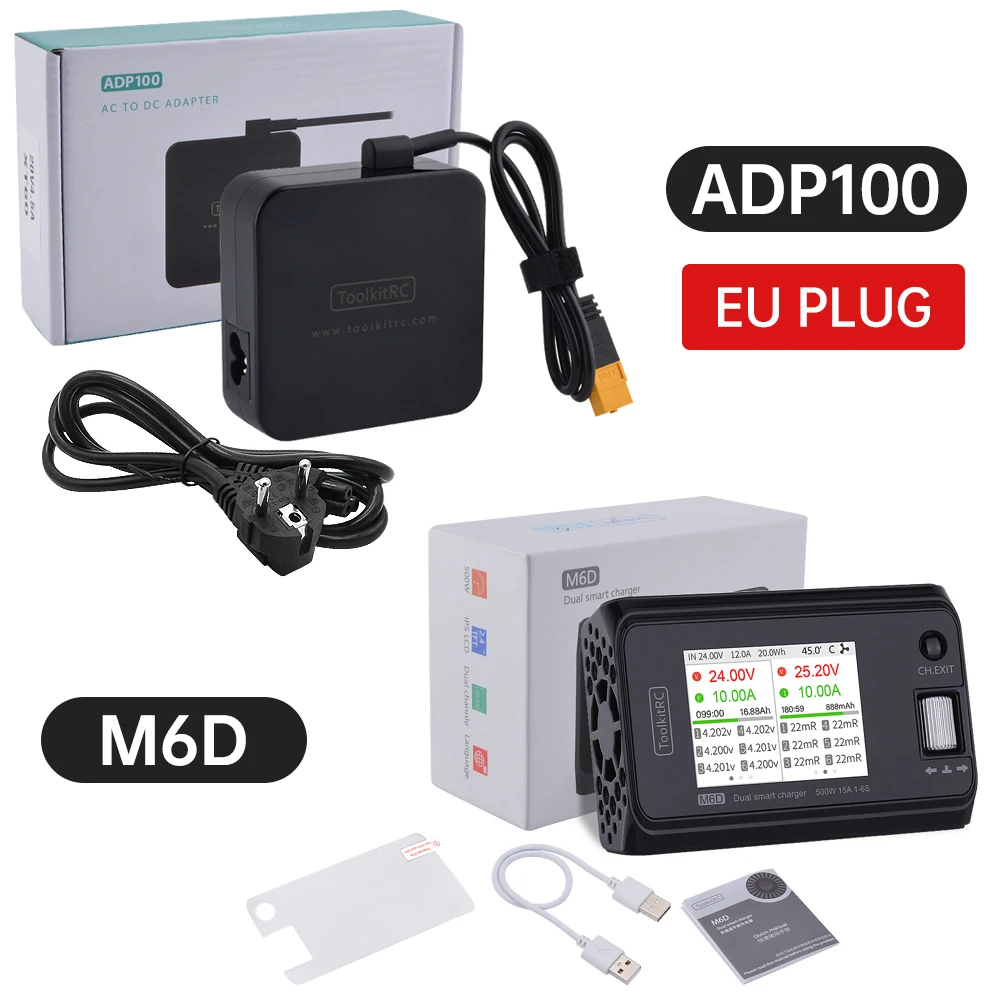 ToolkitRC M6D 500W 15A DC デュアルチャンネル MINI スマート充電器放