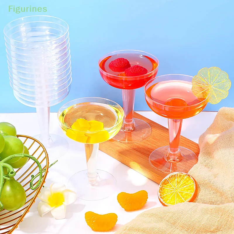 10Pcs New Plastic Champagne Flutes Disposable Clear Plastic Champagne Glasses for Parties Glitter Clear Cup