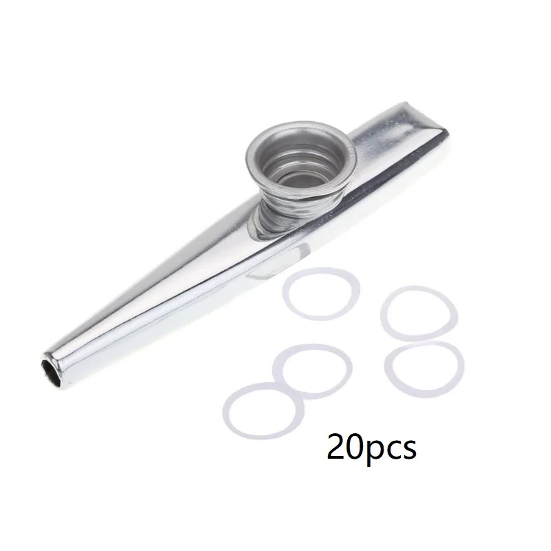 Kazoo Aluminum Alloy Metal With 20 Pcs Gifts Flute Diaphragm for Children Music-lovers