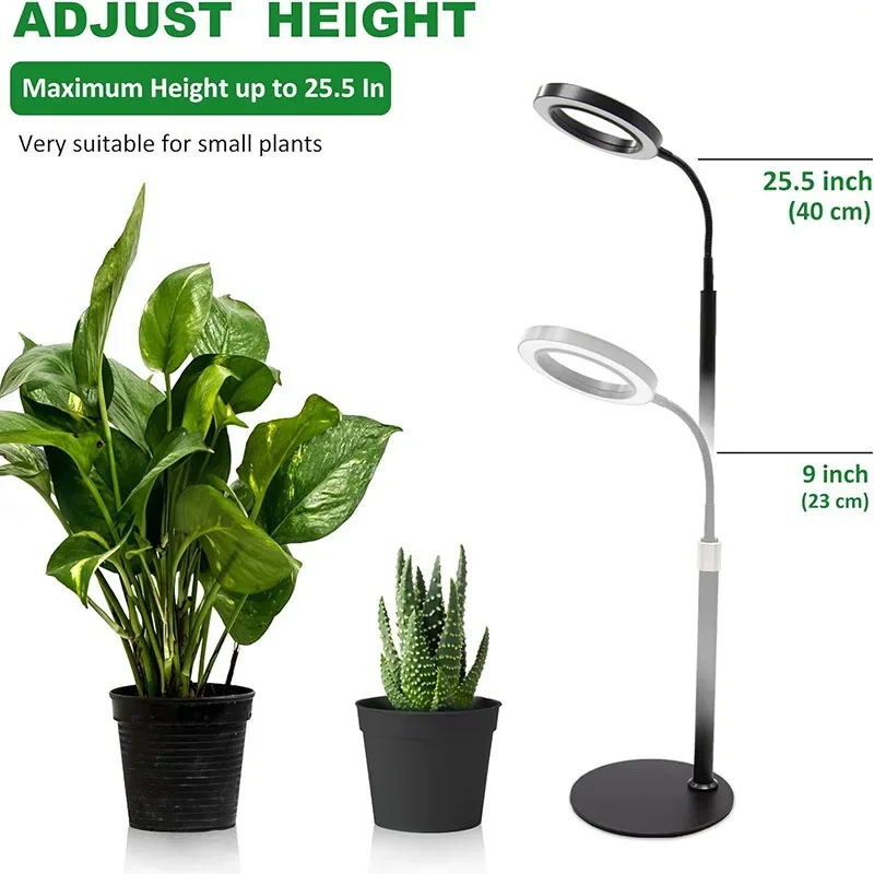 LED Lifting Angel Ring Plant Growth Light, USB Micro Landscape Fill Light, Succulent Flowers and Plants Indoor Planting, 12W