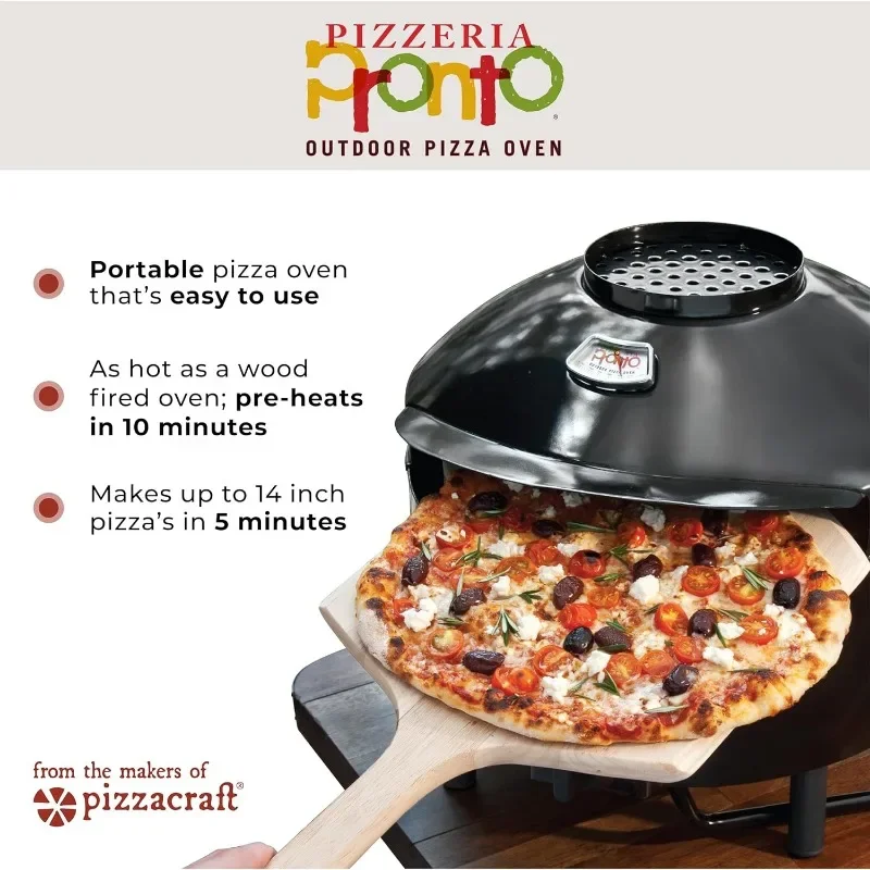 Pizzacraft Pizzeria Pronto Outdoor Pizza Oven, Lightweight, Portable & Safe On Any Surface, Black 3