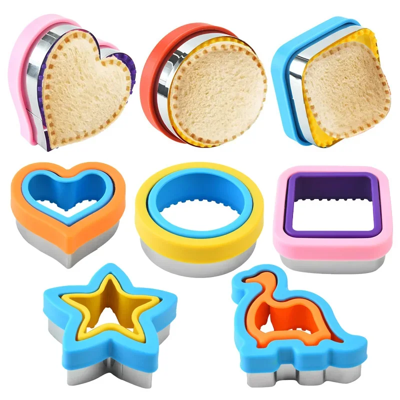 Sandwich Cutter and Sealer Sandwich Maker for Kids Lunch Box & Bento Box DIY Pancake Cookie Cutters Toast Making Mold