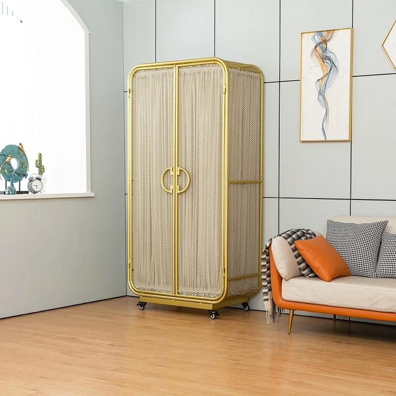 

Closet System Metal Wardrobe Boho Floor Stand Shelves Drawers Disinfecting Storage Wardrobe Bedroom Penderie Luxury Furniture
