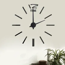 

sale wall clock watch clocks 3d diy acrylic mirror stickers Living Room Quartz Needle Europe horloge free shipping