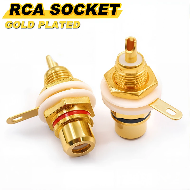 4ชิ้นอาร์ซีเอหญิงซ็อกเก็ตโลตัสเชื่อมต่อแผงแชสซีเมาอะแดปเตอร์เสียงขั้วเสียบ3.5มิลลิเมตรAVเสียบชุบทอง 1