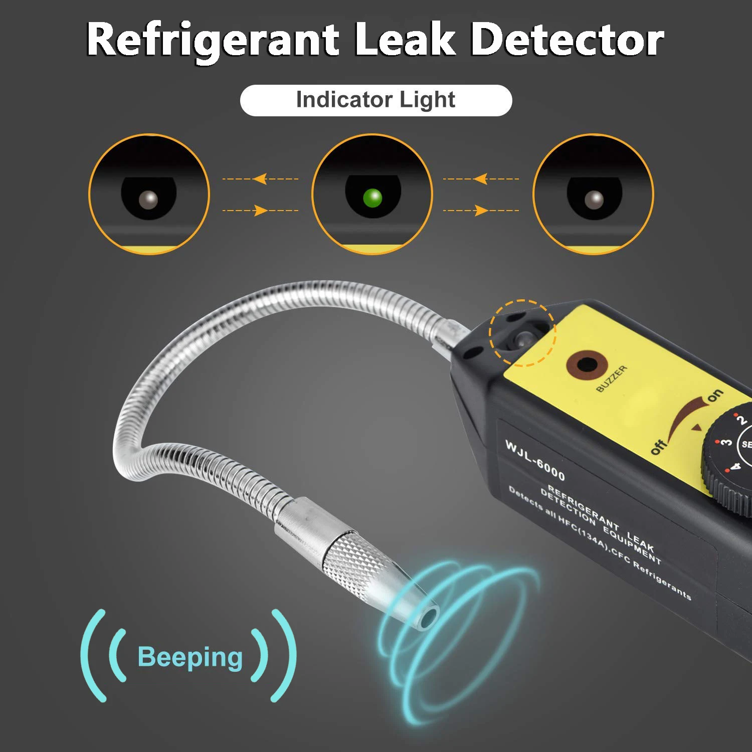 Refrigerant Freon Leak Detector Halogen Gas Air Monitor for HFCs CFCs CFCs Halogen R134a R410a R22a Air Condition HVAC