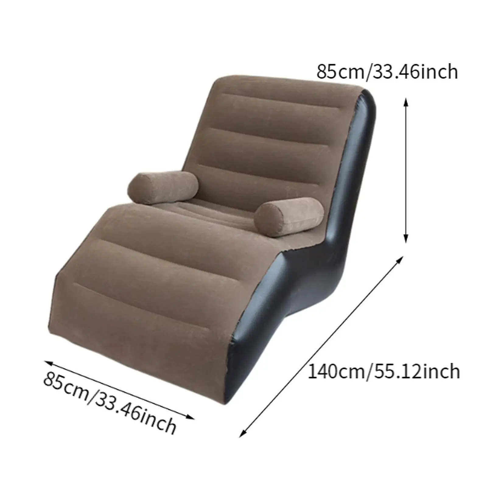 Folding Lazy Sofa with Armrests PVC Soft Folds Compactly Inflatable Sofa for Garden Leisure Gaming Lunch Break Indoor Outdoor