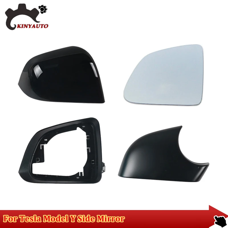 

For Tesla Model Y Side External Rearview Mirror Assy Lens Glass Turn Signal Light Lamp Lower Lid Shell Frame Cover Holder