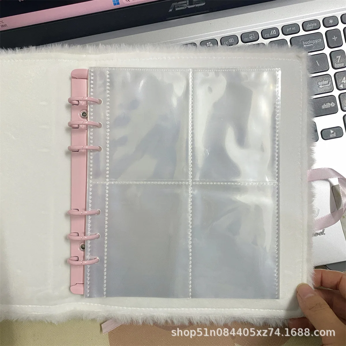 Kawaii Fluffy Strap Ties A6 Widen Kpop Photocard Binder Star