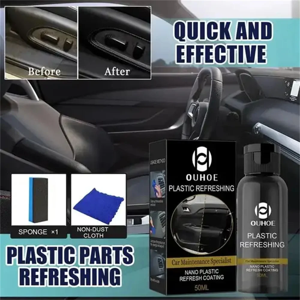 1Pc Plastic Revitalizing Coating Agent 30/50ml for Car Parts Refurbished for Auto Paint Coating Spray