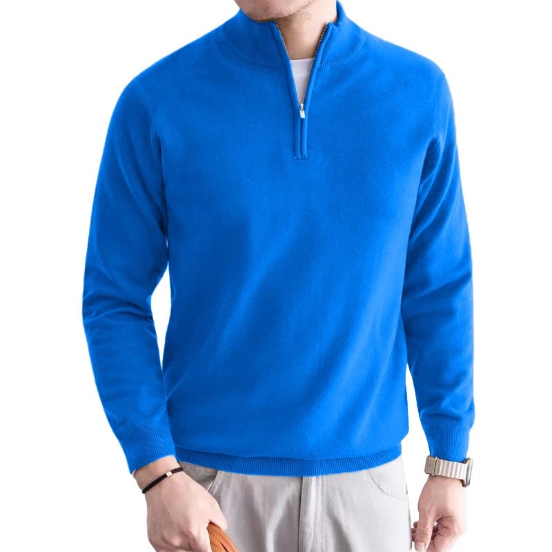 Tier Spiel Männer Rollkragen Gestrickte Polo Pullover Solide Stricken Bluse männer Kalte Bluse Männlichen Casual Pullover Warme Zipper strickwaren – Detail 9
