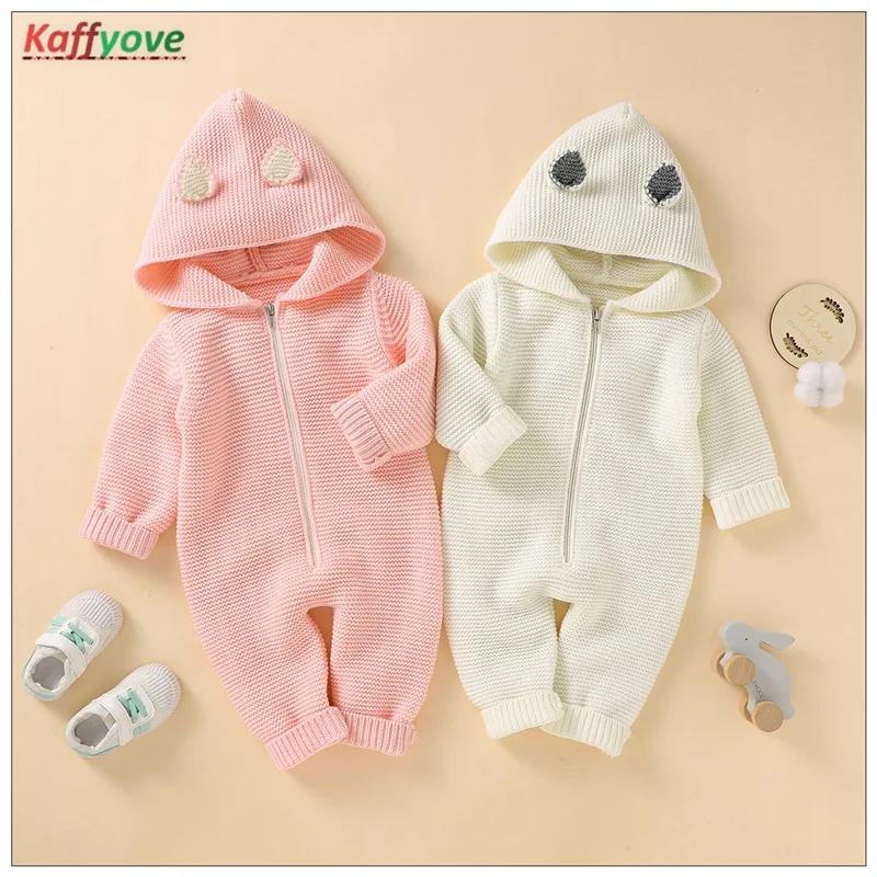 

Newborn Knitted Sweater Sold Warm Winter 2023 Xmas Christmas 0-24M Baby Clothes Hooded Elegant Birthday New Year Infant Rompers