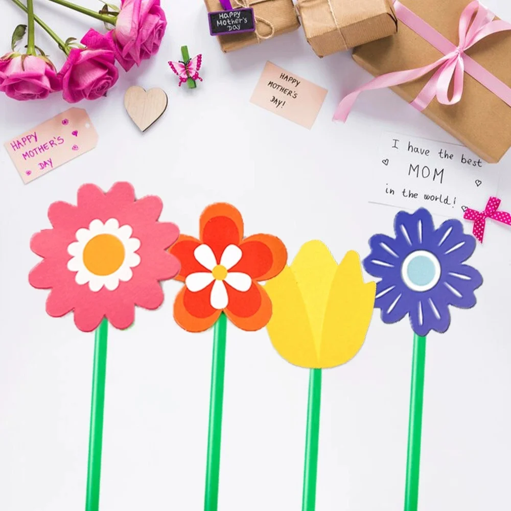 Flower Pattern 3D Foldable Bouquet Greeting Card Blessing Words Wedding Invitation DIY Card Birthday Gift Greeting