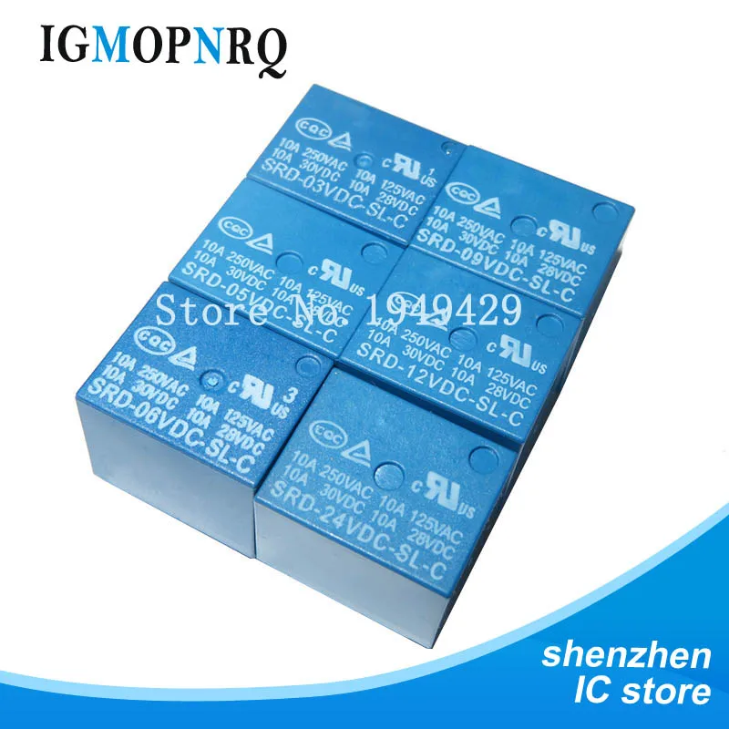 5PCS High-Performance Multi-Voltage Relays 10A 250VAC 5PIN