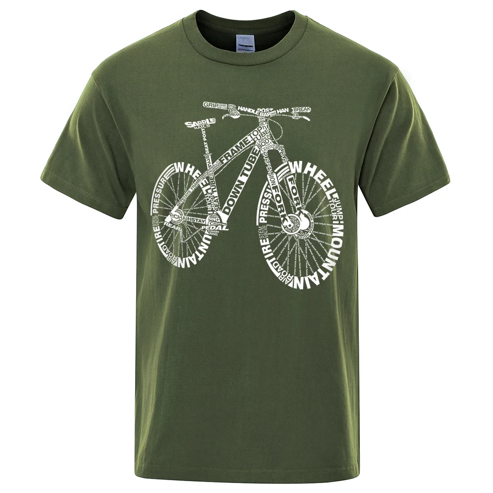 

Mountain Bike Funny Print T-Shirts Men Summer Breathable Short Sleeves Loose Oversized Vintage Tee Clothes Unisex 63761