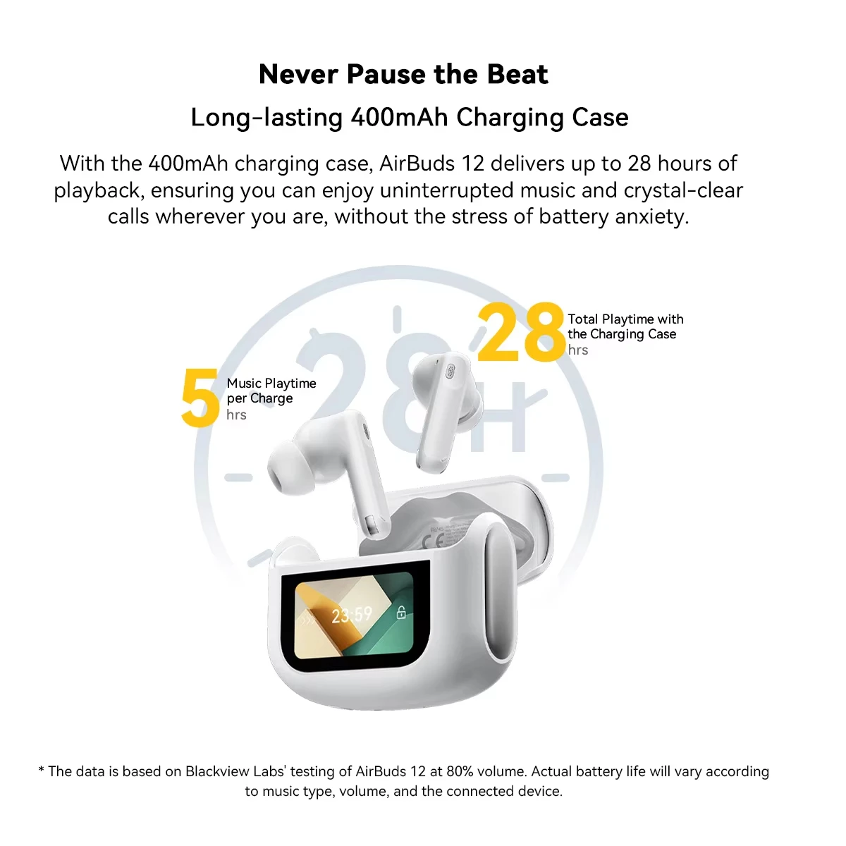 OSCAL Blackview Airbuds 12 Headset In-Ear Wireless Touch Screen Headphones Sports Air Conduction Bass ENC Earphones 400mAh IPX7