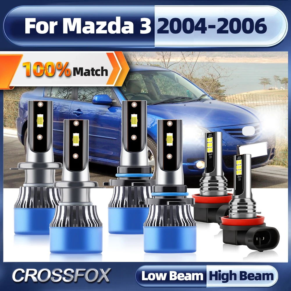 

60000LM H7 Canbus LED Headlight Bulbs 360W HB3 9005 Turbo Lamp 12V 6000K H11 Car Fog Lights For Mazda 3 2004 2005 2006