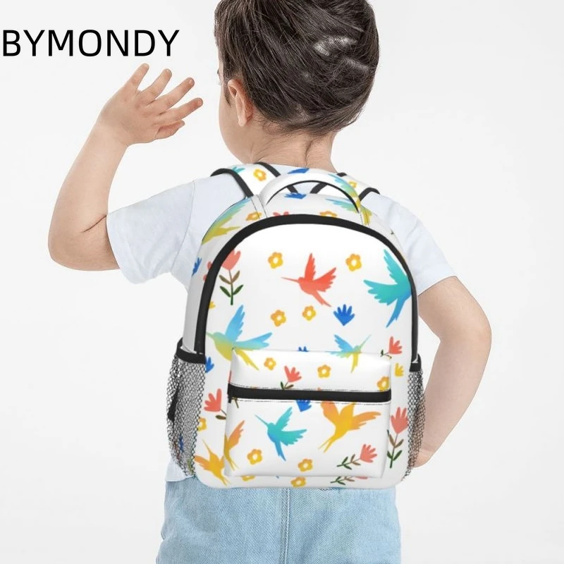 

BYMONDY Children's Schoolbag Girls Bird Floral Fashion Nylon Backpack Kids Anime Cartoon School Bags Mochila Infantil Escolar