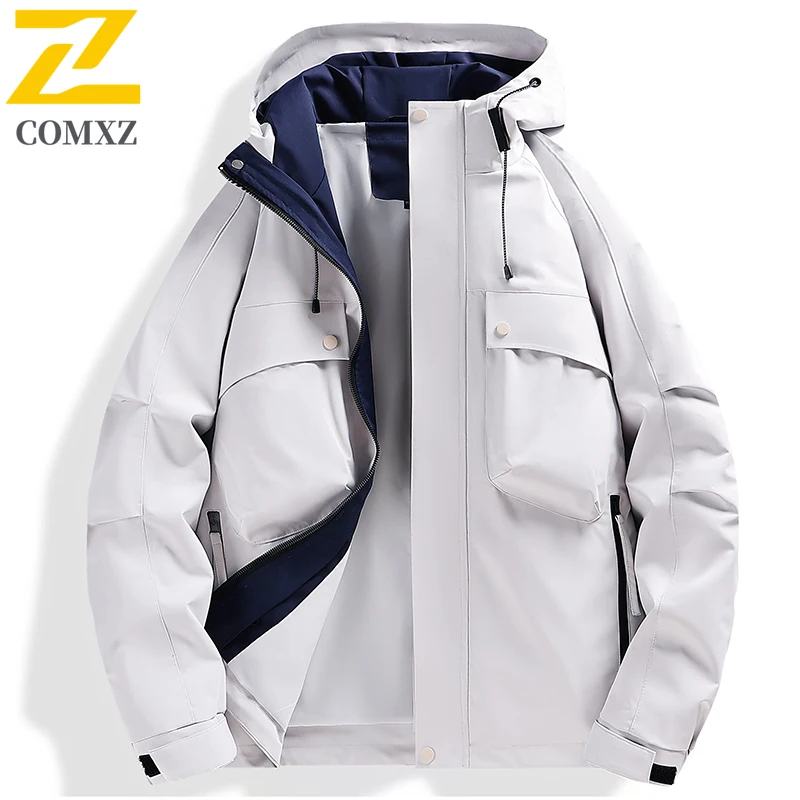 Unisex Waterproof Windproof Hooded Hiking Jacket Outdoor Camping Fishing Raincoat Lightweight Breathable Mountaineering Coat