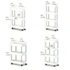 3/4 Tier Movable Gap Storage Rack Rolling Utility Cart Storage Shelf Kitchen Bathroom Slim Slide Organizer Shelf Livingroom 6
