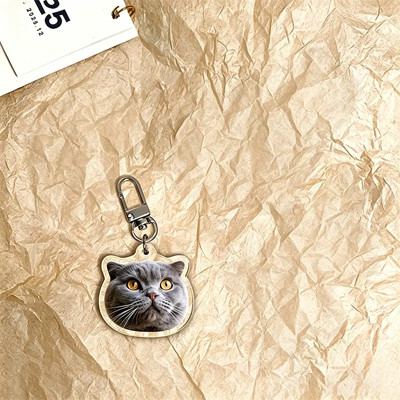Custom Acrylic Baby Pets Photo Keychain with Little Pendant Personalized Picture Keyring Double Side Print Cartoon Key Chain - Image 7