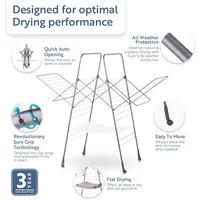 Homecare Premium SureGrip Multidryer Indoor and Outdoor Clothes Drying Rack, Lightly Textured Non Slip Rungs, 82 Ft. of Drying 2