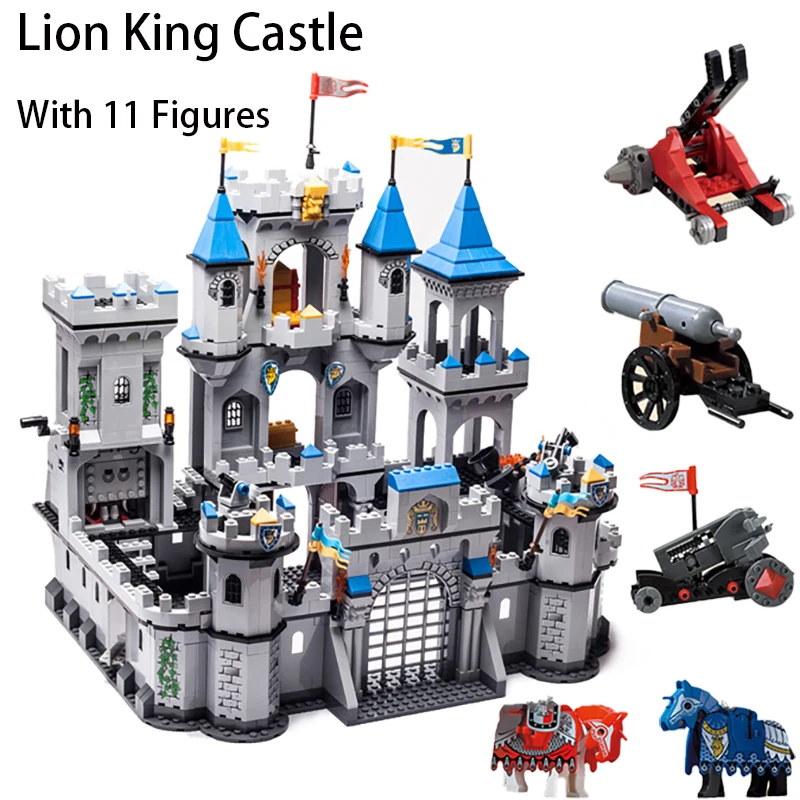 Moc King Castle Knights Fortress Astronave Building Blocks Gioco Di Guerra Militare Fai Da Te Con Figure Modello Mattoni Giocattoli Per Bambini Regali