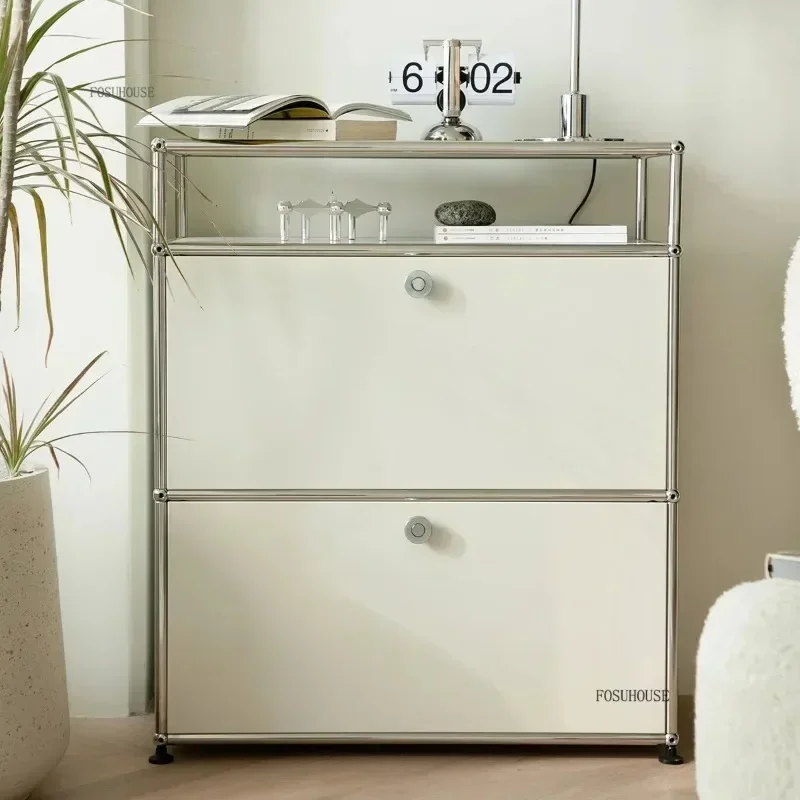 Nordic Storage Cabinet Sideboard Cabinet Storage Shelf Minimalist Module Modular DIY Furniture Stainless Steel Metal Board g l